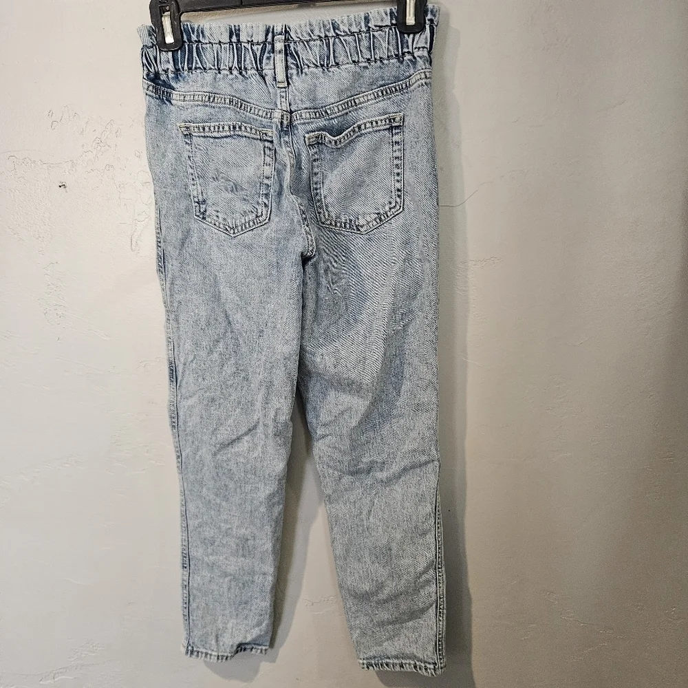 Gap Girls 12 Mom Jeans Paperbag Waist High Rise Light Wash Denim
